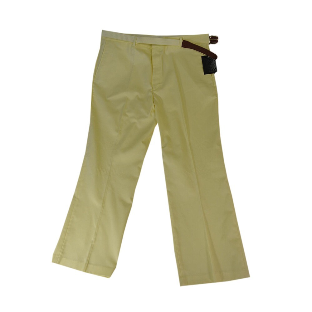 Knightsbridge Pants Men 40x29 Yellow Chino Flat Front Belted Wrinkle Resistant